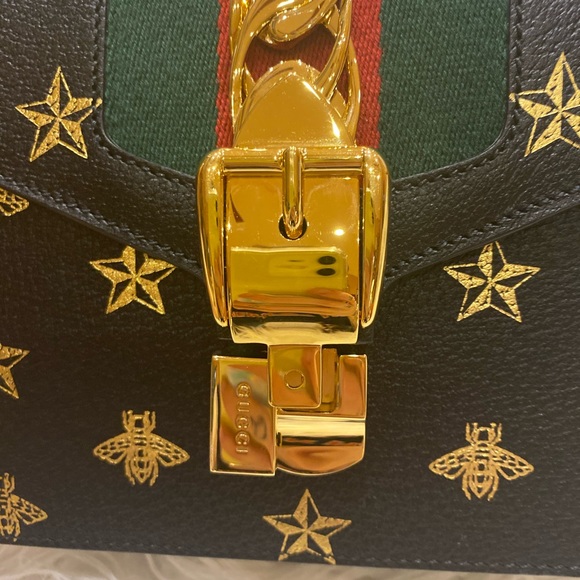 Gucci Sylvie Bee Star Mini Leather Bag - Picture 6 of 8
